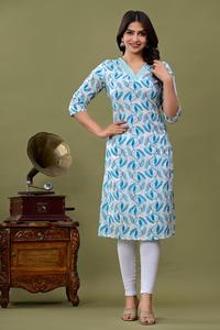 Kurti pakistanais indien de qualité supérieure, design brodé élégant, tunique longue pour femmes pour un usage quotidien - Product Image 2