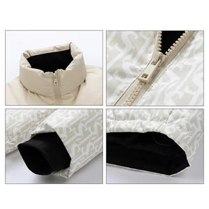 Chaqueta acolchada de plumas de talla grande para hombre de alta calidad estampado personalizado burbuja invierno espesar lienzo soporte precio de fábrica para exteriores - Product Image 6
