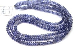 Iolite pierres précieuses naturelles perles rondes lisses en vrac 3X5MM taille AAA Grade 18 ''pouces de longueur - Product Image 4