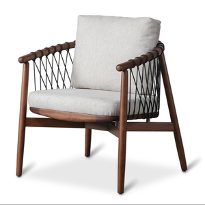 2025 chaises en tissu de loisirs en bois massif pour hôtel maison chaise en bois salon moderne Design salle à manger chaise tissée - Product Image 1