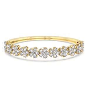Brazalete Abrible con Diamante Cultivado en Laboratorio con Forma de Pétalo Delicado, Oro Sólido de 14K, 1 Ct Tw, Idea de Regalo para Novia, Estilo Único - Product Image 2
