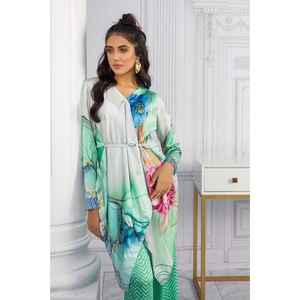 Conjunto de Camisa y Pantalón de Seda Satén Charmeuse con Estampado Digital WGK-SZW-DP-1022 - Product Image 2