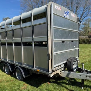Remolque de Acero Portátil de Doble Eje de Alta Resistencia de 14 pies x 10 pies, Nuevo y de Calidad, para Transporte de Ganado, Animales de Granja, con Capacidad de 800-1500 kg - Product Image 1