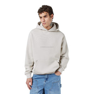 Sudadera con Capucha para Hombre, 100% Algodón, 380 g/m², Calidad Premium, Tejido Grueso de Felpa Francesa, Color Gris, Bordada, Talla Grande, para Invierno, Unisex, Venta al Por Mayor - Product Image 1