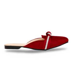 Maroon <b>Back</b> <b>Open</b> Chunky <b>Shoes</b> CL1832 - Product Image 4