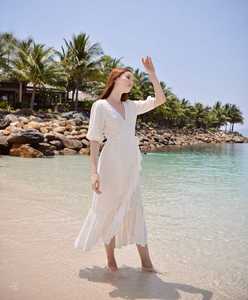 <b>Linen</b> Clothing <b>for</b> <b>Women</b> White Wrap <b>Dress</b> in Cotton or <b>Linen</b> Fabric Timeless Elegant and Breathable Style - Product Image 5