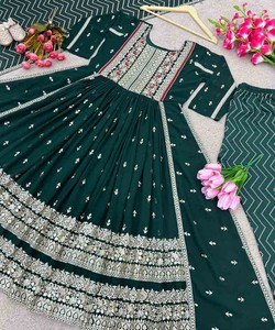 Phụ Nữ Bông Reyon Kurtis Mới Nhất Thiết Kế Thời Trang Của Phụ Nữ anarkali Với Dupatta Áo Khoác Ấn Độ & Pakistan Quần Áo Bán Buôn - Product Image 5