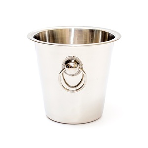 Cubo de hielo de calidad superior de acero inoxidable de 14 cm de diámetro de 15,5 cm con perilla y anillo para enfriador y grado de vino SS202 - Product Image 2