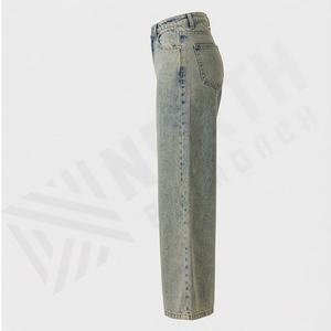 Pantalones Vaqueros de Pierna Ancha para Mujer, de Alta Calidad, Cómodos, de Mezclilla, Color Personalizado, Estilo Casual, Holgados - Product Image 3