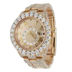 Montre de Style Hip Hop pour hommes Moissanite diamant montre glacé luxe 41 MM coupe ronde montre cadeau pour hommes - Product Image 3