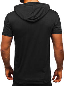 Ropa de marca personalizada para hombre, camiseta atlética ajustada, sudaderas con capucha para gimnasio, camisetas deportivas de manga corta con capucha - Product Image 5