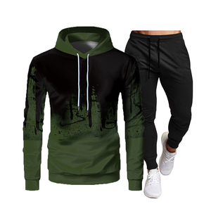 Ensemble de survêtement décontracté pour homme avec sweat à capuche zippé et pantalon de jogging imprimé léopard – Idéal pour la gym et le running - Product Image 6
