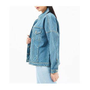 Veste en jean en jean pour femmes 2025 Top qualité en gros dames boutonné lavé recadrée Denim vestes OEM ODM entretenu - Product Image 5