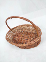 CRAFTS GALORE Panier ovale tressé artisanal en rotin brun naturel, écologique, multifonctionnel, rustique, avec poignée, pour rangement polyvalent