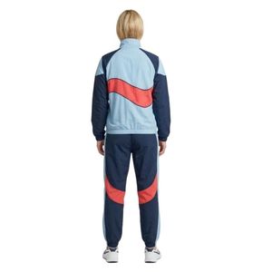 Blue Red Colorblock Wholesale Windbreaker <b>Sets</b> Stand Collar Long Sleeve Nylon Breathable Lightweight <b>Jogger</b> <b>Women</b> <b>Sets</b> - Product Image 2