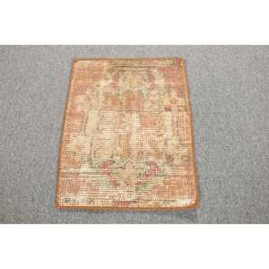1.2x1.5 ft Rug, Turkish Vintage Small Rug, <b>Brown</b> <b>Wool</b> Rug - Product Image 1