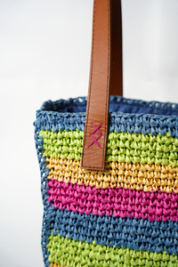 Women's <b>Raffia</b> <b>Bag</b> Eco Friendly Lightweight Leather Strap Handwoven Fashion Messenger <b>Bag</b> Custom Size for Daily Travel - Product Image 2