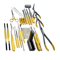 Juego de 3 uds de alta calidad Kerrison Rangers 7 pulgadas 3mm 4mm 5mm hasta 45 grados mango dorado instrumentos ortopédicos quirúrgicos
