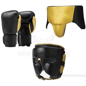 DWELT GEARS High Quality PU Leather Shiny Sparring Set Custom <b>Groin</b> Head <b>Guards</b> Training Punching Boxing Martial Arts Custom - Product Image 6