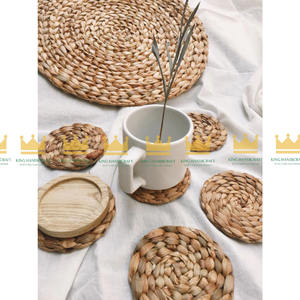 Manteles individuales redondos de jacinto de agua antideslizantes resistentes al calor mesa de comedor al por mayor a granel de Vietnam - Product Image 5