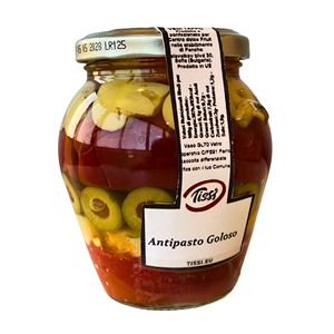 Delicioso Antipasto Tissi Goloso, Verduras Saladas Bajas en Sal, Conservas para Aperitivos, 314 ml x 6 Unidades - Product Image 1