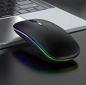 الأكثر مبيعًا ماوس لاسلكي نحيف محمول RGB للألعاب BT G وضع مزدوج USB كمبيوتر محمول كمبيوتر محمول ماوس لاسلكي قابل لإعادة الشحن