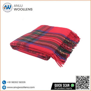 Factory Supply <b>Top</b> Selling Luxury Soft Comfortable Fashionable Royal Stewart Wool Blanket - Product Image 2