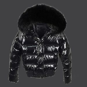 Blouson matelassé avec capuche et rembourrage en duvet pour la saison hivernale froide en coton - Product Image 2