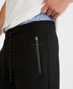 Pantalones de correr informales de algodón polar para hombre, chapada parte delantera, cordón personalizado, cremallera impermeable, recto, ligero, personalizable, XL - Product Image 4