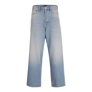 Jeans en denim pour homme avec imprimé lettres, poches, broderie, coupe droite, ample, style streetwear rétro, denim vintage, ample, OEM - Product Image 1