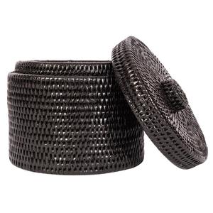 Boîte ronde en rotin avec couvercle ouvrant, boîte de rangement artisanale, écologique, naturelle, décoration intérieure et extérieure, vente en gros du Vietnam - Product Image 2