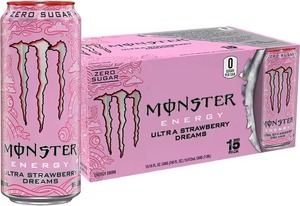 Para Ultra Strawberry Dreams Carbonate Mezcla Bebida energética sin azúcar 16 onzas (paquete de 15) Hecho en Alemania - Product Image 3