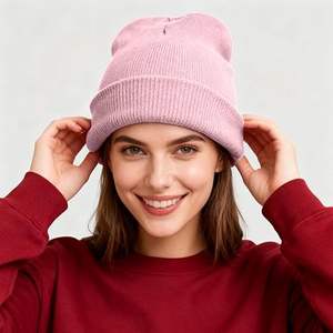 2025 New Design Wool/Cotton Breathable <b>Waterproof</b> Jacquard Hand Knitted Unisex Adult <b>Beanie</b> Hats OEM Service Wholesale Custom - Product Image 4