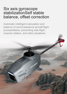 Nouvel hélicoptère télécommandé à quatre canaux, monorotor, sans barre de direction, mini drone Black Hornet pour photographie aérienne, vidéo SD 480P - Product Image 1