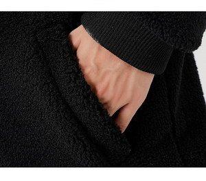 Veste Sherpa brodée sur mesure de haute qualité avec fermeture éclair pour hommes, veste polaire à la mode brodée de couleur unie personnalisée - Product Image 5