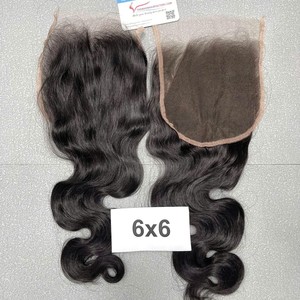 Vente en gros 6x6 HD Dentelle Fermeture Corps Vague Cheveux Vietnamien Extensions de Cheveux Humains Dentelle Fermeture Perruque Cheveux - Product Image 5