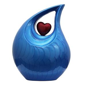 Urna de Aluminio en Forma de Corazón, Artesanía de Gran Calidad al Mejor Precio al por Mayor, Urna de Cremación para Adultos en Forma de Lágrima Gris Sólido con Corazón de Níquel - Product Image 2