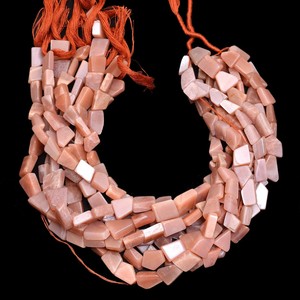 Cuentas de Piedra Lunar Melocotón de 12mm-14mm, Suaves, Naturales, Raras, Piedras Preciosas Semipreciosas, Cuentas Pulimentadas con Parte Posterior Plana para Joyería - Product Image 4