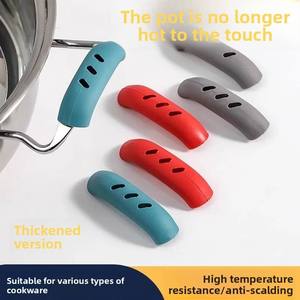 Protège-oreilles en silicone pour poignées de couvercles, résistants à la chaleur et à l'abrasion, pour casseroles, cuiseurs vapeur et marmites à soupe, gants isolants anti-brûlure - Product Image 4