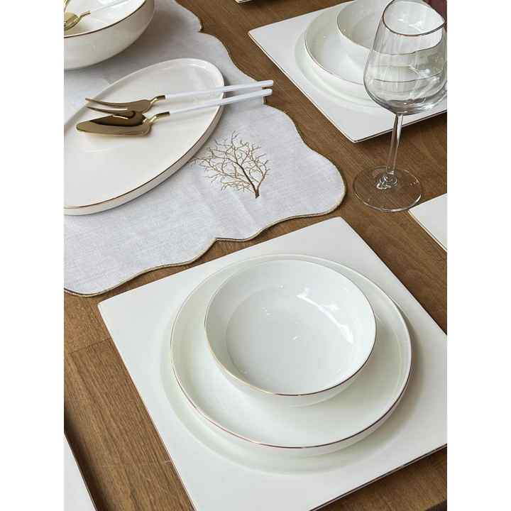 Dining Set Modern Square Piece for 6 People