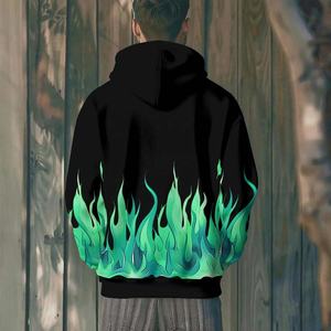 Sudadera con capucha de alta calidad, personalizada, con cremallera, corte ajustado, negra, a la moda, de invierno, 100% algodón, sublimación, con pedrería, de punto, para hombre, estilo urbano. - Product Image 2