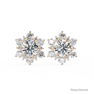 2.0 CTW Brilliant Cut Lab Grown Diamond Halo Stud Earrings IGI Certified VS Clarity 14k Yellow Gold Luxury Anniversary <b>Gift</b> - Product Image 4