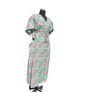 Caftan Robe de nuit en coton à imprimé floral pour femmes - Product Image 2