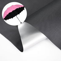 Tissu d'ombrelle 100% polyester taffetas imperméable avec revêtement PU anti-UV et occultant noir