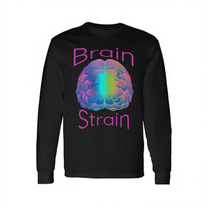 T-shirt a maniche lunghe con stampa digitale Brain Strain Psychedelic, girocollo unisex, abbigliamento promozionale per adulti - Product Image 2