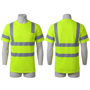 เสื้อยืดนิรภัยผ้าโพลีเอสเตอร์คอตตอนพรีเมียม 260 GSM สีส้มดำ แผงสะท้อนแสง พิมพ์ลายตามสั่ง - Product Image 2