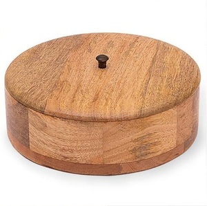 Caja de almacenamiento de madera de granja Diseño hecho a mano Caja de madera natural Caja de recuerdo de madera de mango y acacia con uso múltiple - Product Image 5