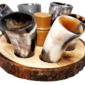 Meilleure qualité sculpté à la main buffle corne à boire tasse Unique à la main Viking verre à liqueur support Premium décor à la maison par FWE - Product Image 6