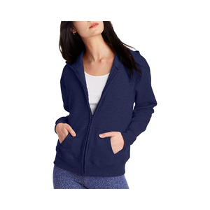 Sweat-shirt décontracté chaud en molleton à fermeture éclair intégrale pour femme, mélange de coton EcoSmart - Product Image 1