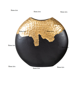 แจกันดอกไม้ทรงกลมขนาดมาตรฐานแจกันดอกไม้สีดำและทองทำด้วยมือทำด้วยมือสำหรับตกแต่งงานแต่งงาน - Product Image 5